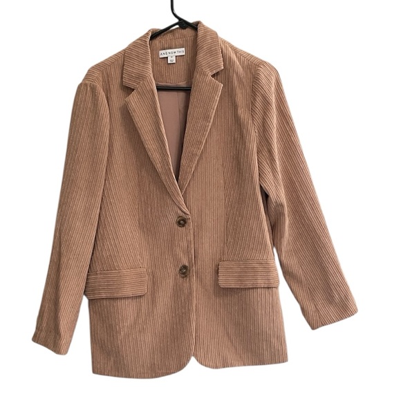 AND NOW THIS WOMENS BEIGE CORDUROY BLAZER SIZE MEDIUM - Picture 1 of 8